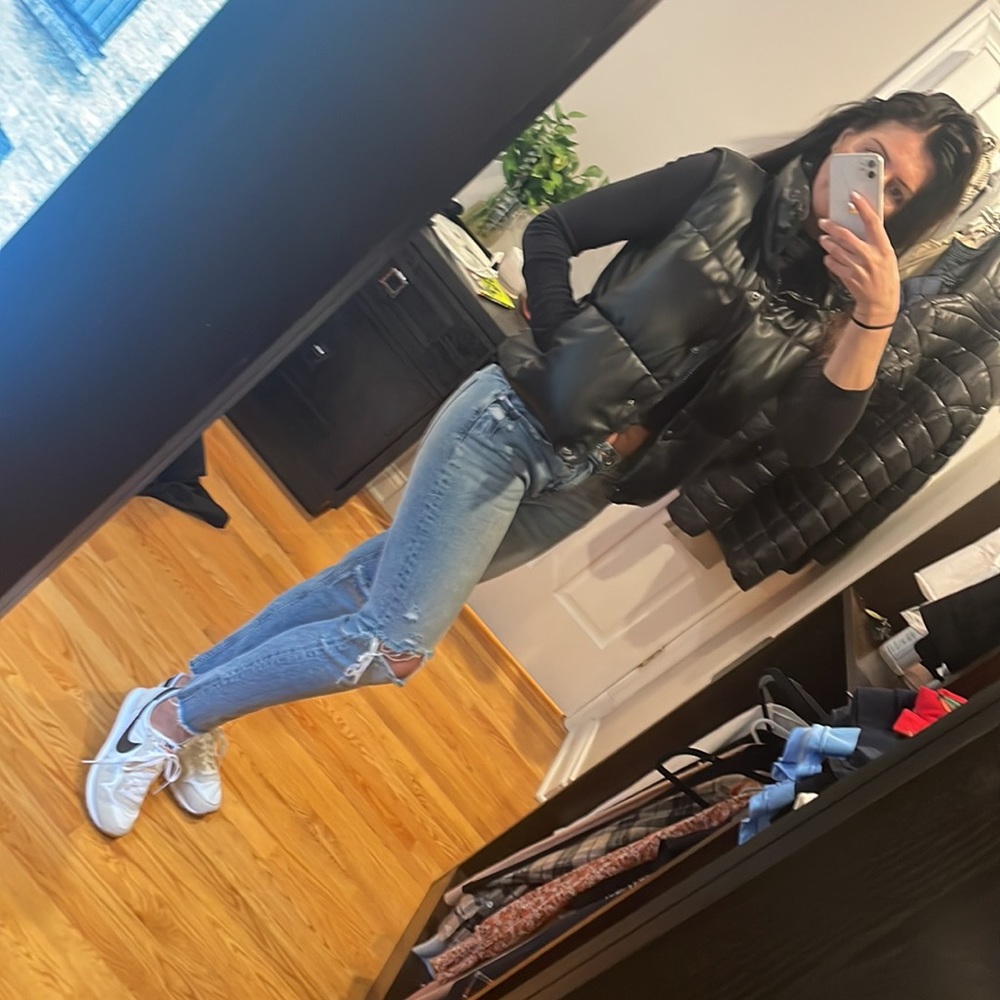 Zara 1975 ripped straight leg midrise jeans
